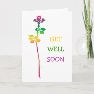 Get Well Soon Wishes Rose Card card