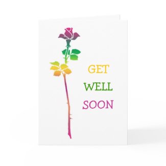 Get Well Soon Wishes Rose Card card