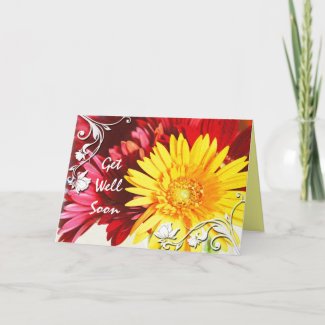 Get Well Wishes Floral Card card