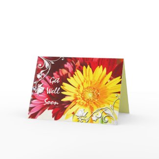 Get Well Wishes Floral Card card