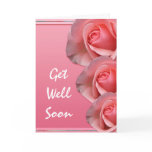 Get Well Wishes Pink Roses Card