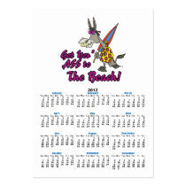 get your ass to the beach funny donkey toon business cards