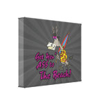 get your ass to the beach funny donkey toon gallery wrapped canvas