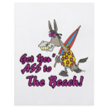 get your ass to the beach funny donkey toon flyers