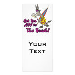 get your ass to the beach funny donkey toon rack card template