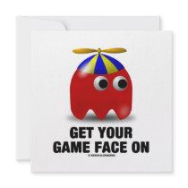Get Your Game Face On (Red Geek with Propeller) Custom Invite