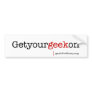Get your geek on bumper stickers