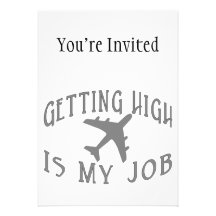 Getting High Airline Pilot Custom Invitation