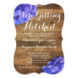 Getting Hitched Barn Wood Hydragea Wedding Invites