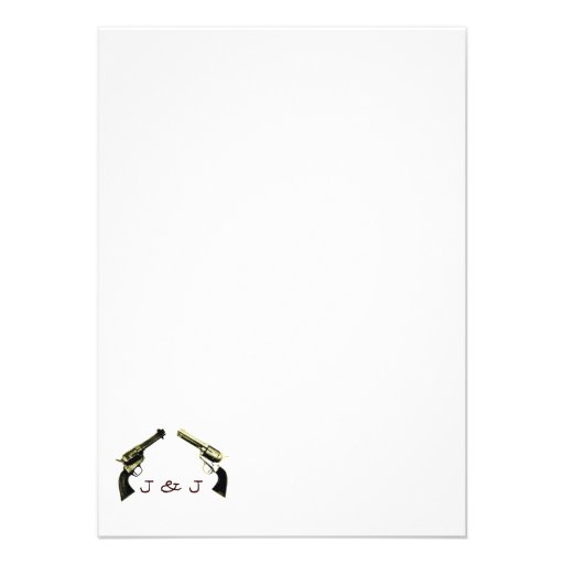 Getting Hitched Cowboy Guns Wedding Invitations