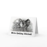 GETTING HITCHED: HORSE PENCIL ART: INVITATION cards