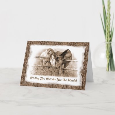 Getting HItched: Horses: Wedding Congratulations Card