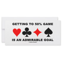 Getting To 50% Game Is An Admirable Goal rack cards