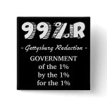 Gettysburg Address Government of 1% for 1% by 1% Pins