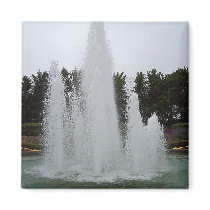 Geyser fountain surrounded by flowers refrigerator magnets