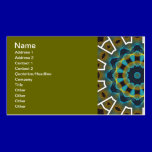 gfa1162 BLUES GREEN FRACTAL GEOMETRIC DIGITAL ART business cards
