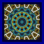 gfa1162 BLUES GREEN FRACTAL GEOMETRIC DIGITAL ART posters