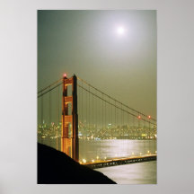 GG Bridge under the moonlight-poster