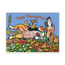GGBR Happy ThanksGiving Basset postcards