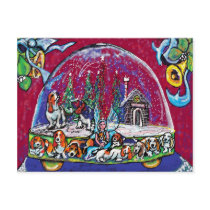 GGBR Holiday Postcard - SnowGlobe Bassets