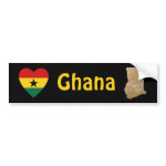 Ghana Flag Map Bumper Sticker