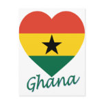 Ghana Flag Heart Postcard