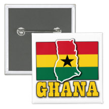 Ghana Flag Land Pinback Button