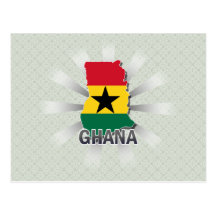 Ghana Flag Map 2.0 Post Card