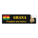Ghana Flag Map Text Bumper Sticker