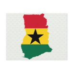 Ghana Flag Map full size Postcards