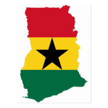 Ghana Flag Map GH Post Card