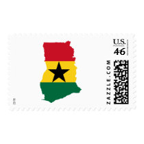 Ghana flag map postage
