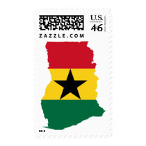 Ghana flag map postage