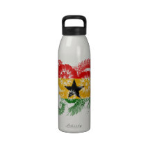 Ghana Flag Reusable Water Bottles