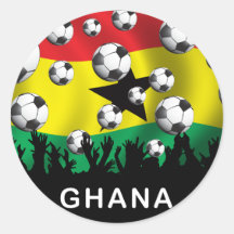 Ghana Football Round Stickers