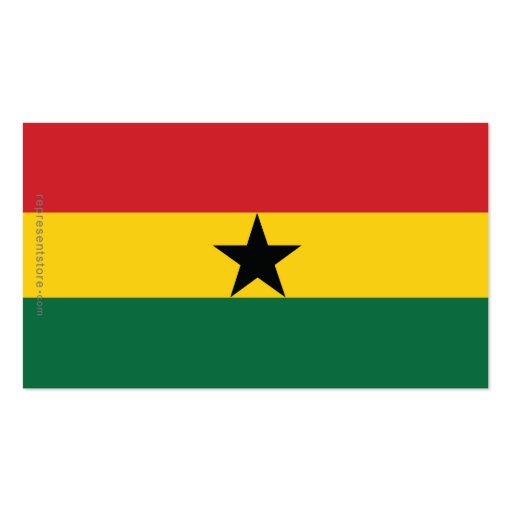 Ghana Plain Flag Business Card Template (back side)