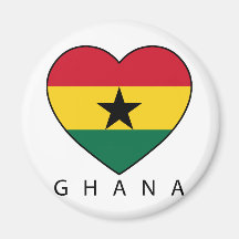 Ghana Soccer Heart “GHANA” - heart Fridge Magnet