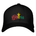 Ghana Star flag of Ghana Ghanian cap embroidered hats by Funkart Ghana Star flag of Ghana Ghanian cap embroidered hats