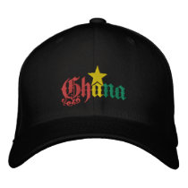Ghana Star flag of Ghana Ghanian cap embroidered hats by Funkart Ghana Star flag of Ghana Ghanian cap embroidered hats
