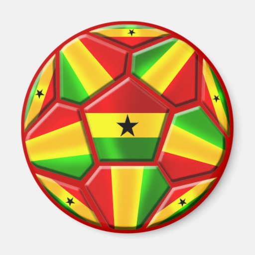 Ghana The Black Stars soccer ball Ghanaian flags 2 Inch Round