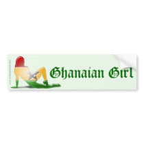 Ghanaian Girl Silhouette Flag Bumper Stickers