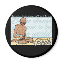 Ghandi Be The Change Quote magnets by BuddhaGifts Ghandi Be The Change Quote magnets