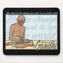 Ghandi Be The Change Quote mousepads by BuddhaGifts Ghandi Be The Change Quote mousepads