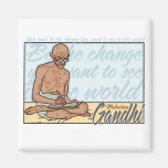 Ghandi Be The Change Quote Refrigerator Magnet