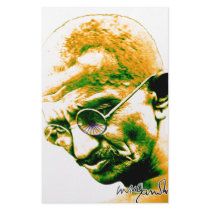 Ghandi in orange, green and white stationery