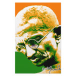 Ghandi in orange green and white with flag stationery paper