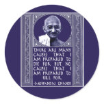Ghandi on Causes Round Stickers