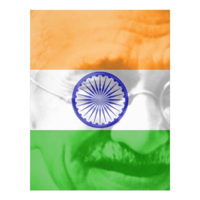 Ghandi on Indian Flag Full Color Flyer by urbanadventurer