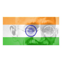 Ghandi on Indian Flag photo cards