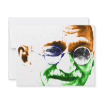 Ghandi on Subtle Indian Flag invitations